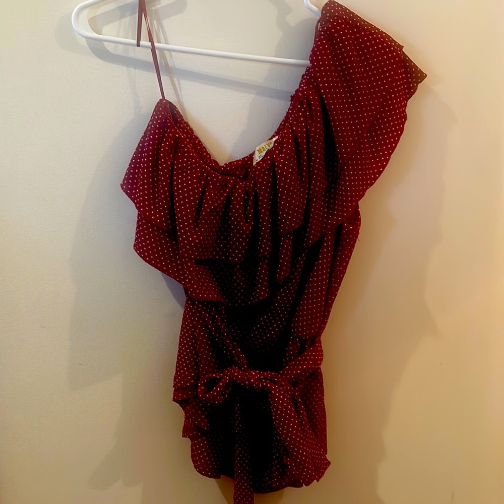 Maeve by Anthropologie+ one shoulder belted top 1x